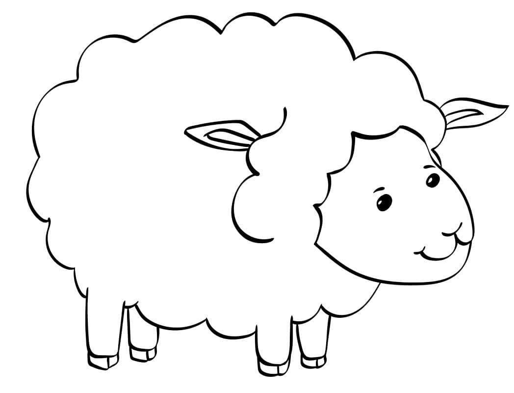 Coloriage mouton mignon 1