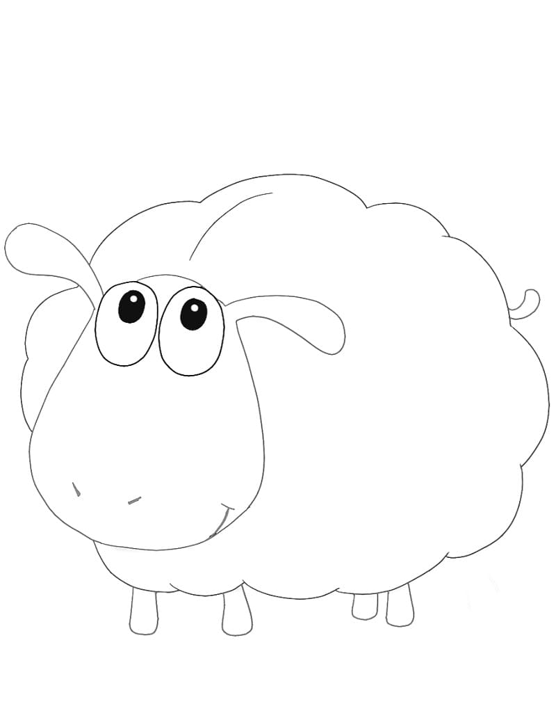 Coloriage mouton mignon 2