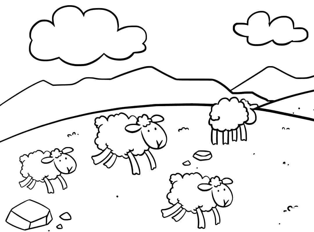 Coloriage moutons