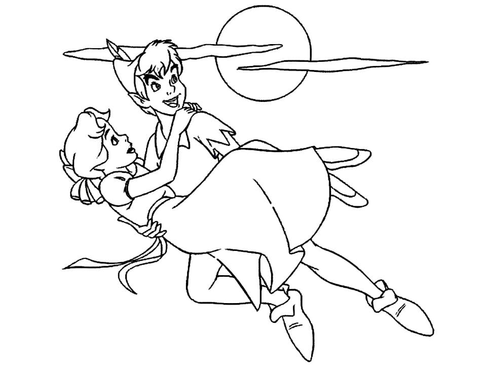 Coloriage peter pan et wendy darling