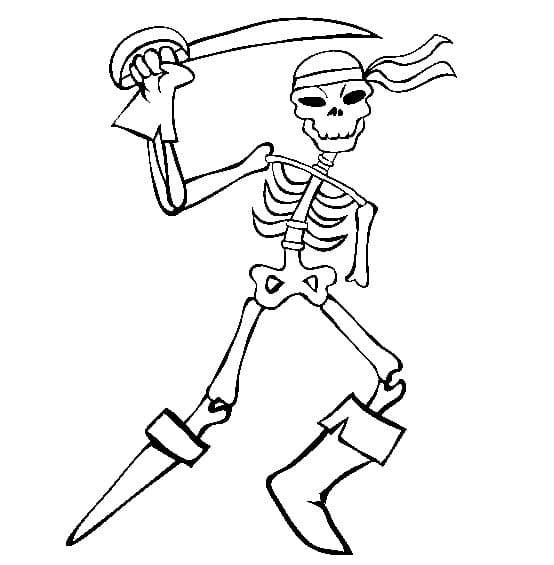 Coloriage pirate squelette