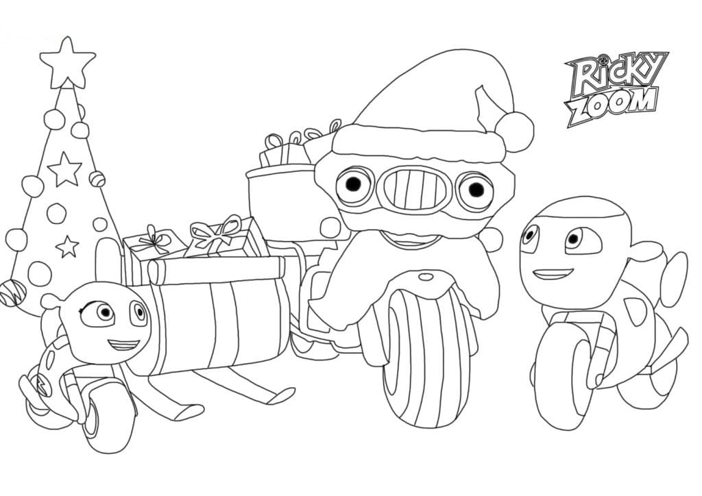 Coloriage ricky zoom sur noël