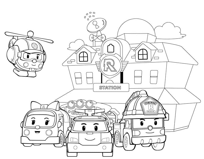 Coloriage robocar poli 10