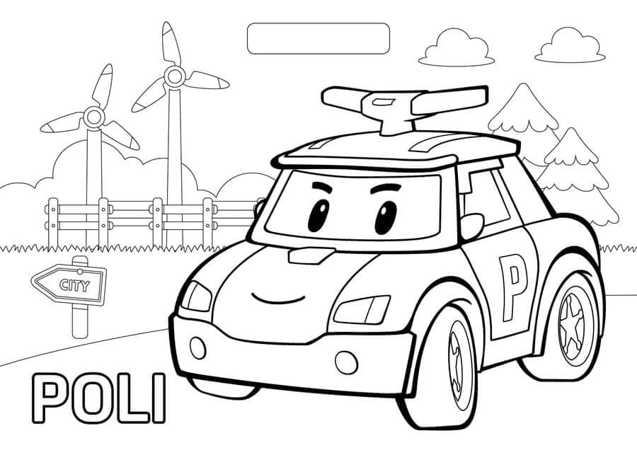 Coloriage robocar poli 4