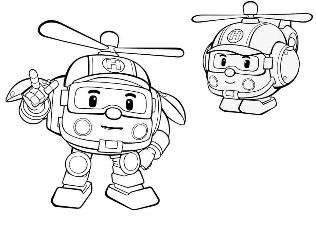 Coloriage robocar poli 8 à imprimer