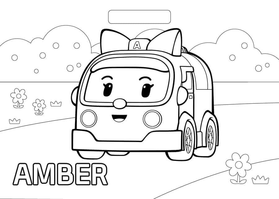 Coloriage robocar poli amber