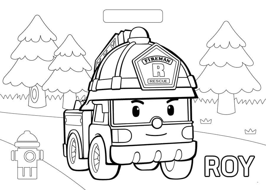 Coloriage robocar poli roy