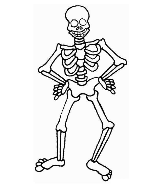 Coloriage squelette dansant