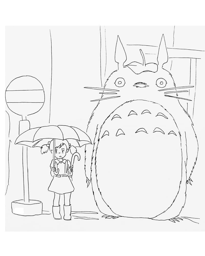 Coloriage totoro 2 à imprimer