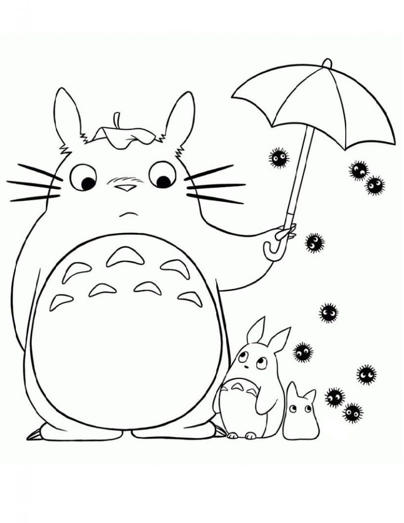 Coloriage totoro amical à imprimer