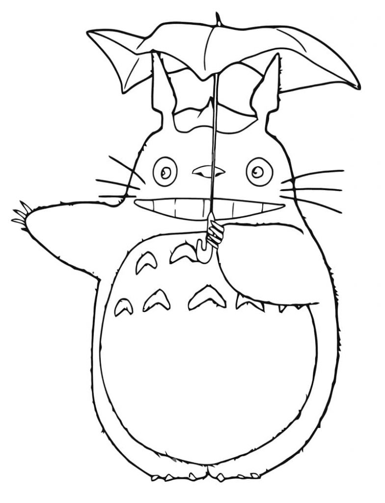 Coloriage totoro heureux à imprimer