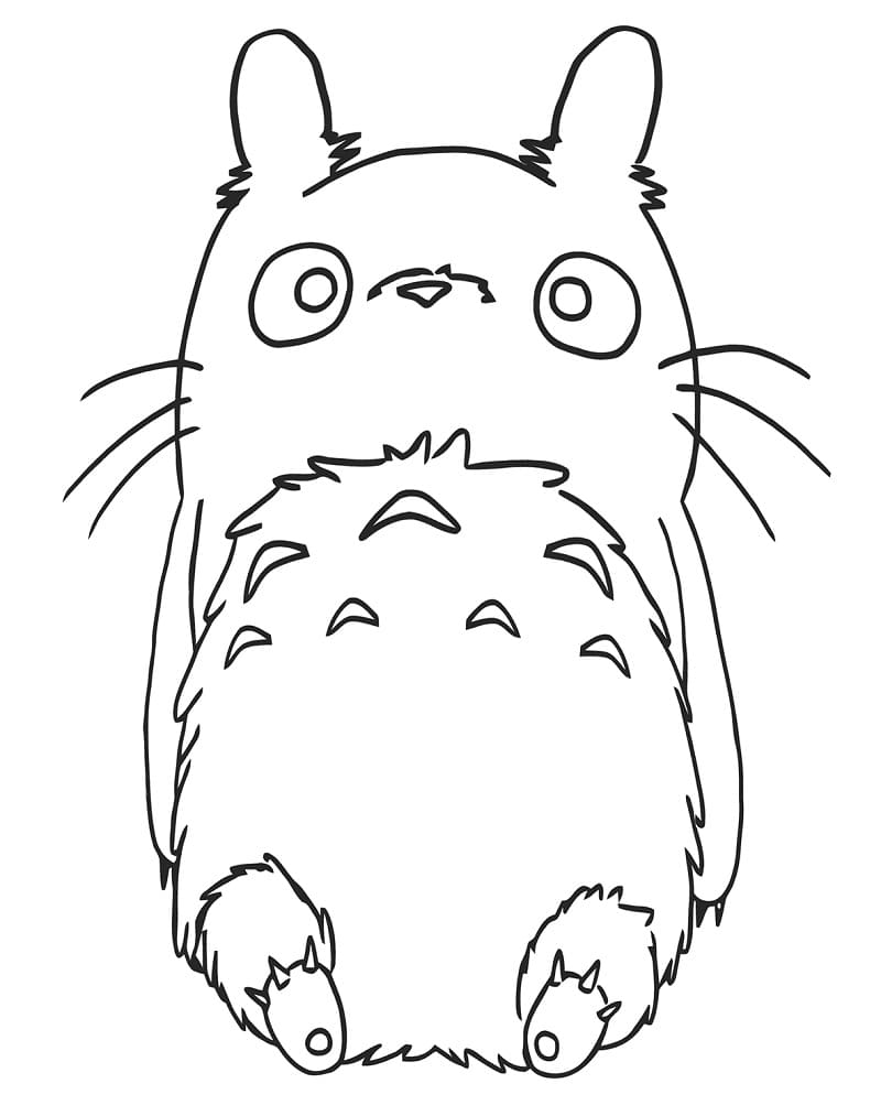 Coloriage totoro mignon à imprimer