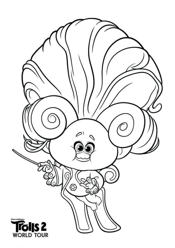 Coloriage trolls personnage 2 à imprimer