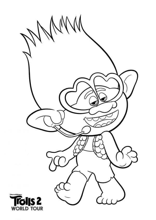 Coloriage trolls personnage 5 à imprimer