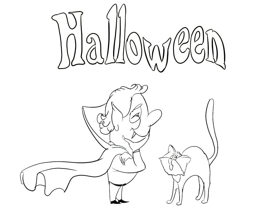 Coloriage vampire halloween