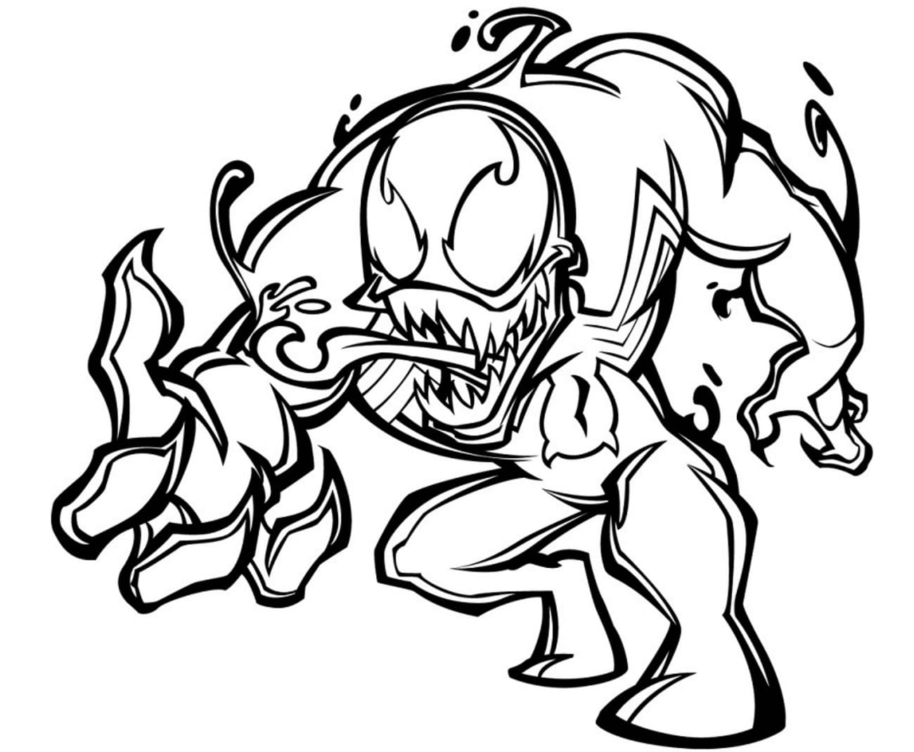 Coloriage venom chibi