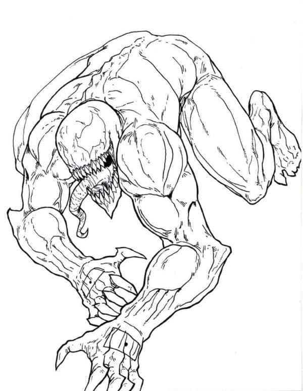 Coloriage venom effrayant 4