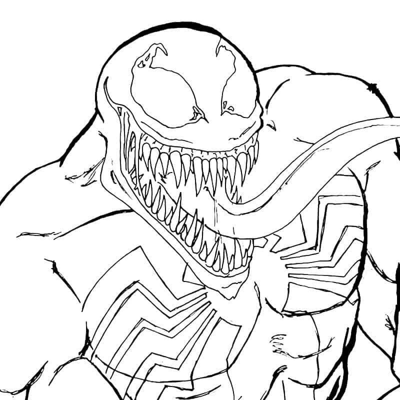 Coloriage venom effrayant