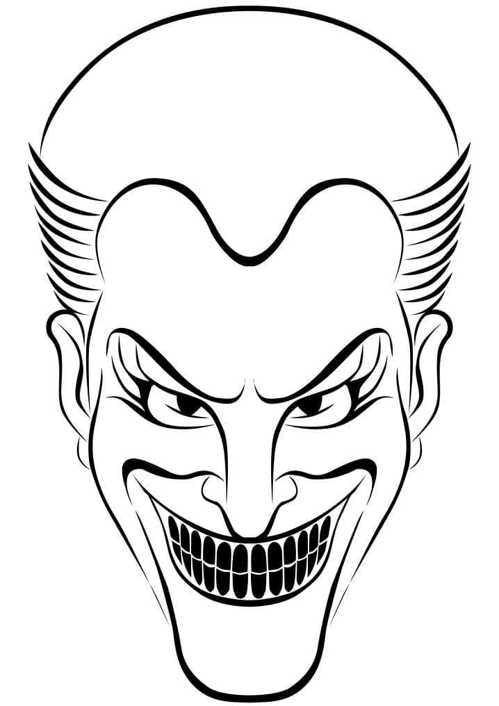 Coloriage visage de joker à imprimer
