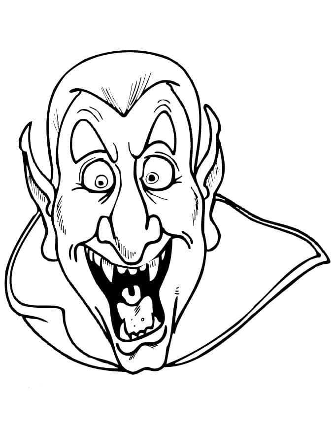 Coloriage visage de vampire