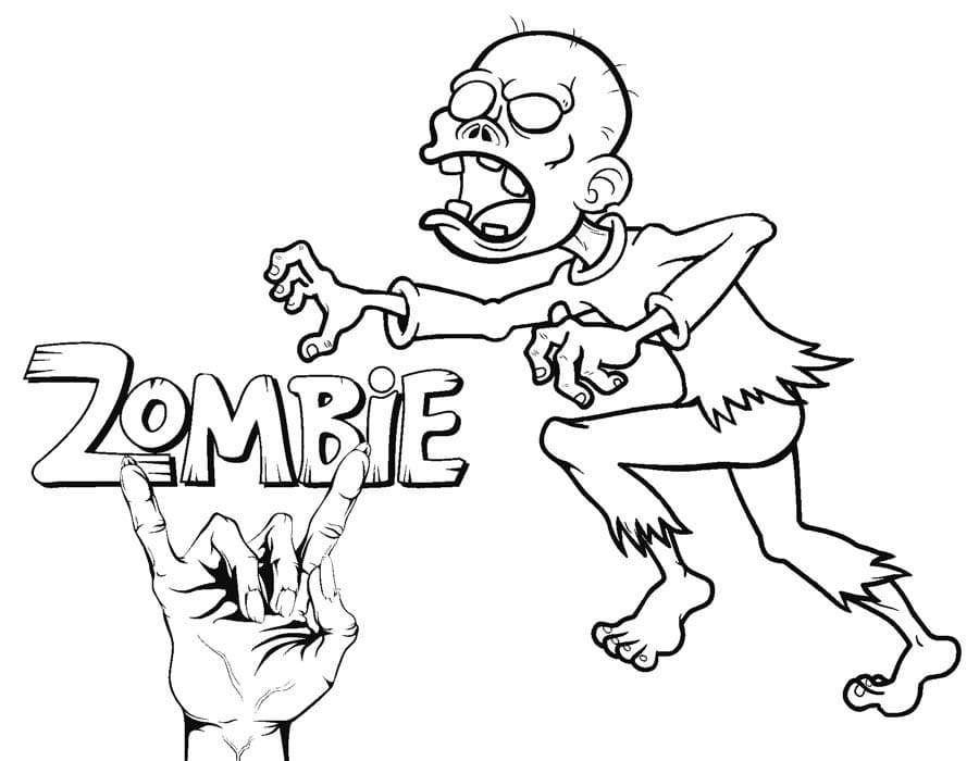 Coloriage zombie effrayant 1