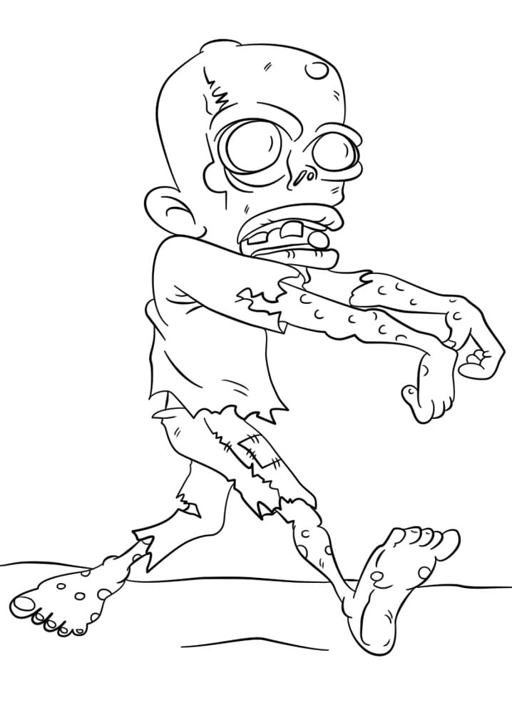 Coloriage zombie en cours d'exécution 1