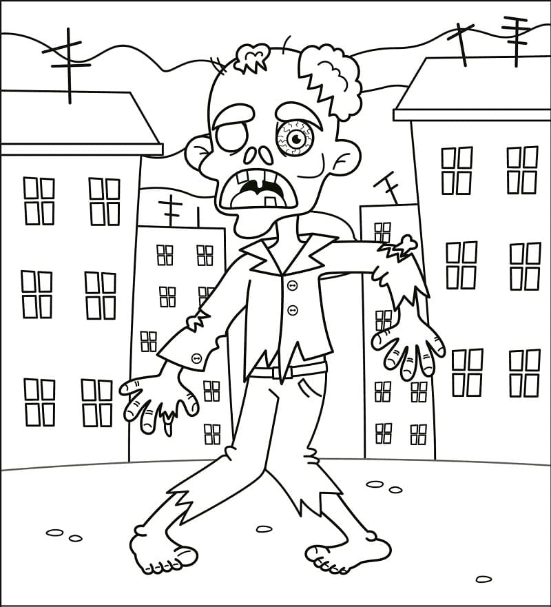 Coloriage zombie maléfique