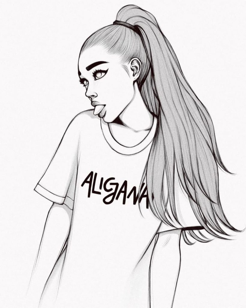 Coloriage ariana grande belle à imprimer