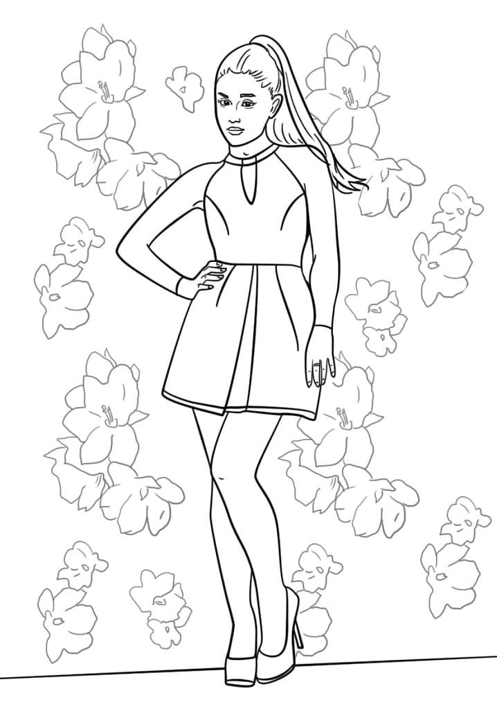 Coloriage ariana grande charmante à imprimer