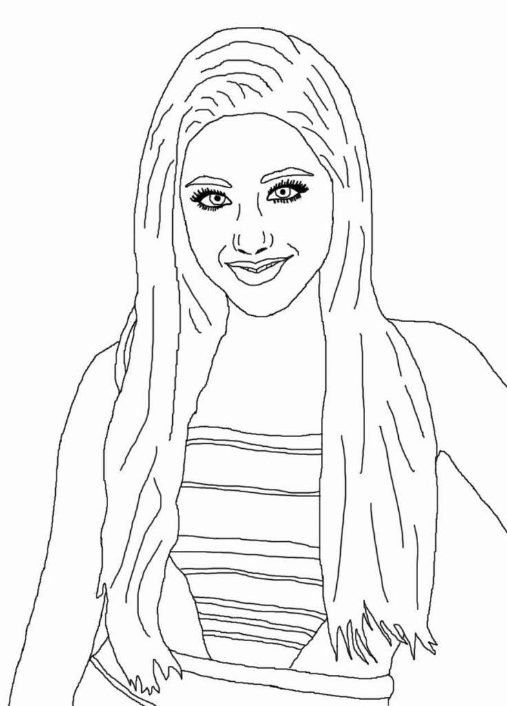 Coloriage ariana grande heureuse à imprimer