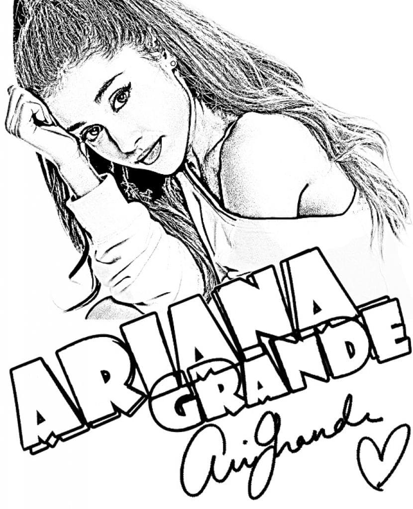 Coloriage ariana grande jolie à imprimer