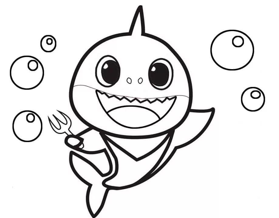 Coloriage baby shark 19