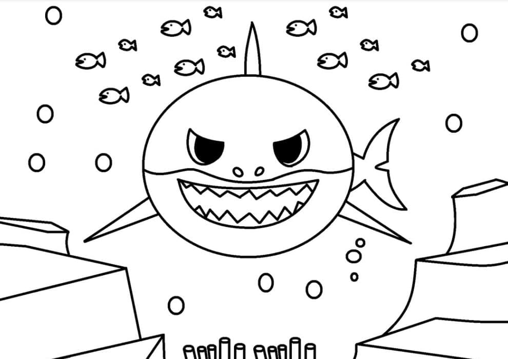 Coloriage baby shark 5