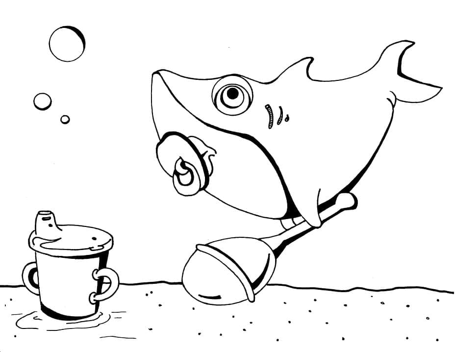 Coloriage baby shark 7