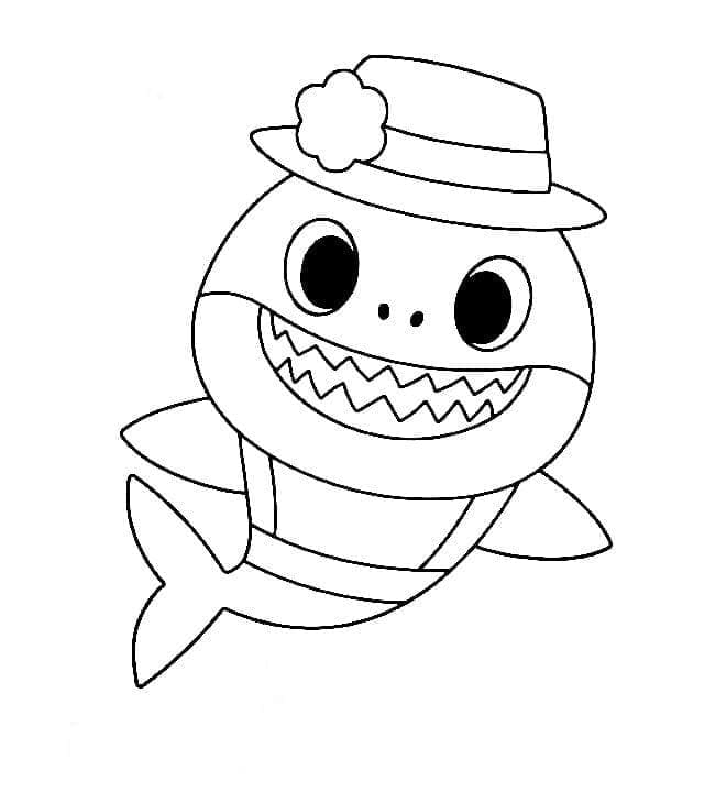 Coloriage baby shark 9
