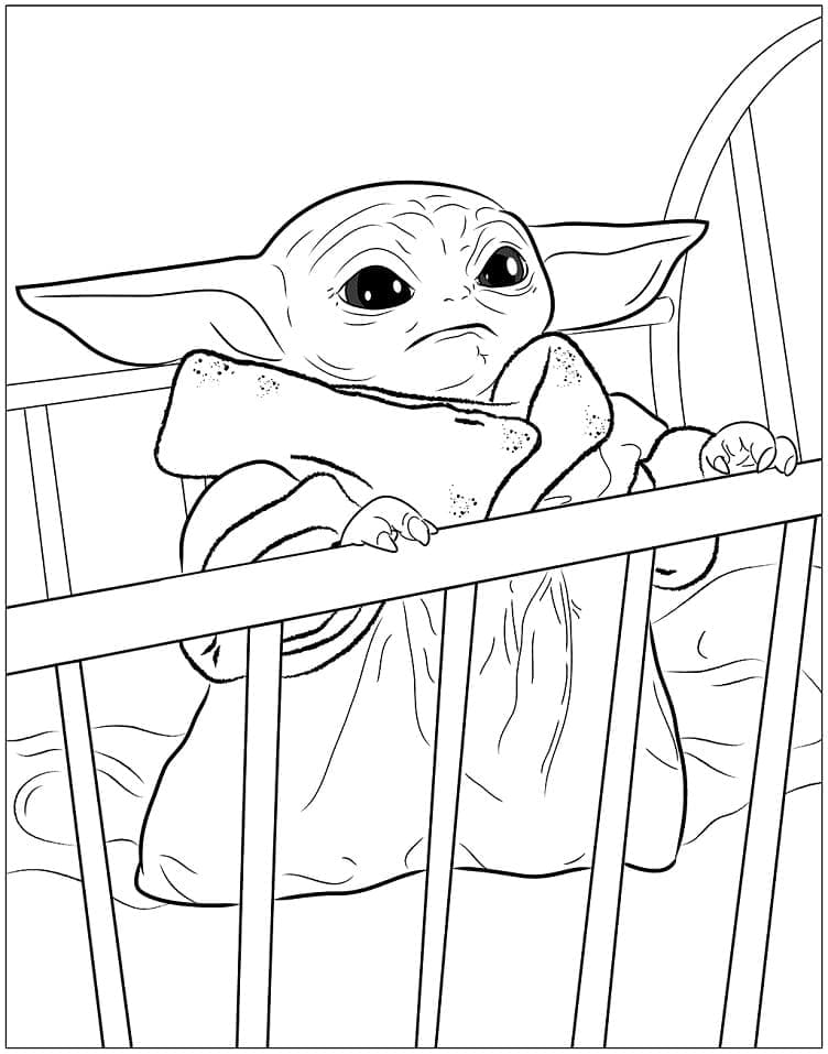 Coloriage bébé yoda 2