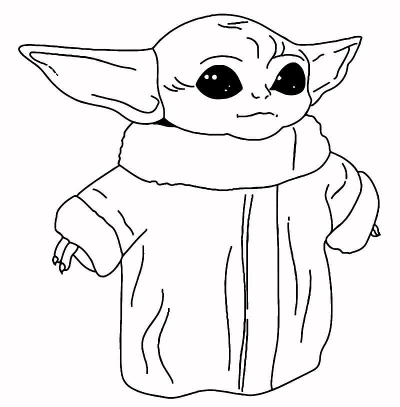 Coloriage Bébé Yoda à imprimer