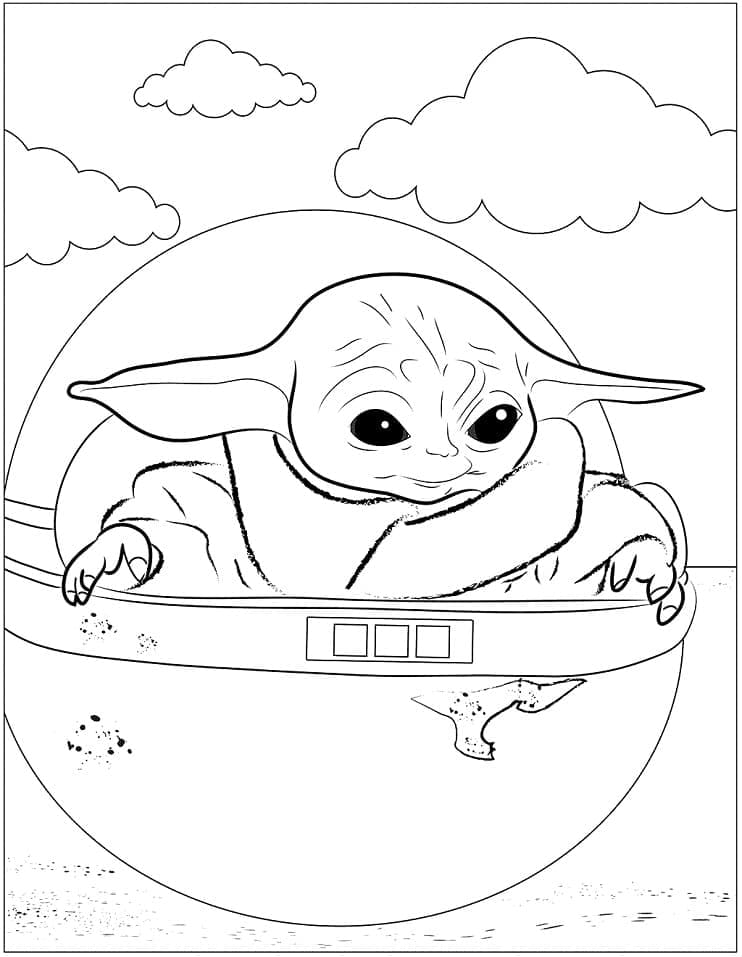 Coloriage bébé yoda 4