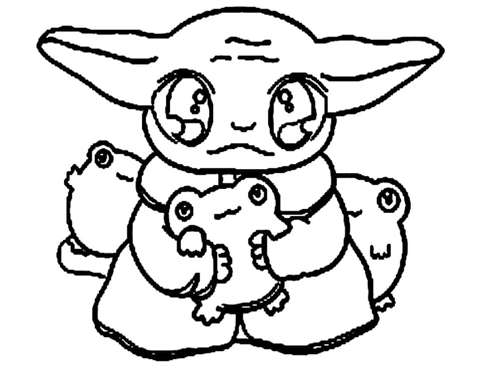 Coloriage bébé yoda adorable 2