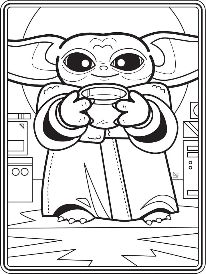 Coloriage bébé Yoda de Star Wars