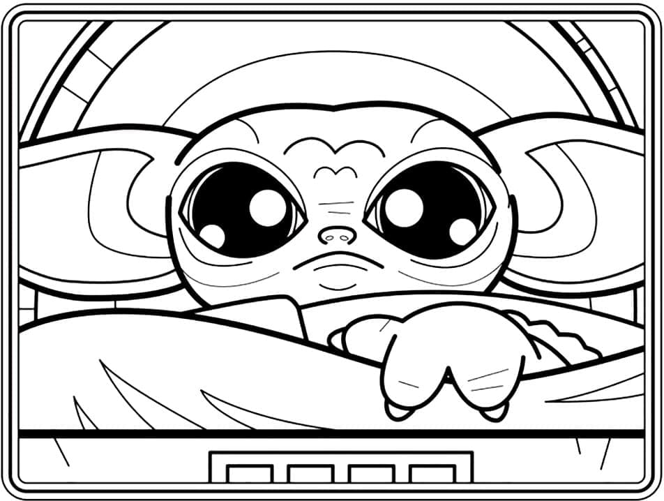 Coloriage bébé yoda drôle 4