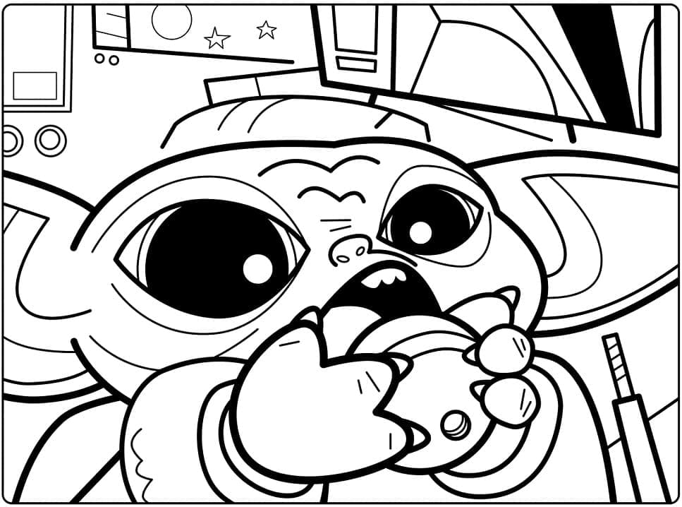 Coloriage bébé yoda mignon 2