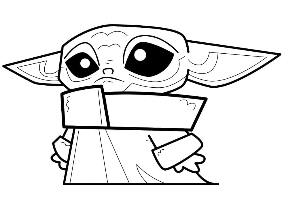 Coloriage bébé yoda mignon 3