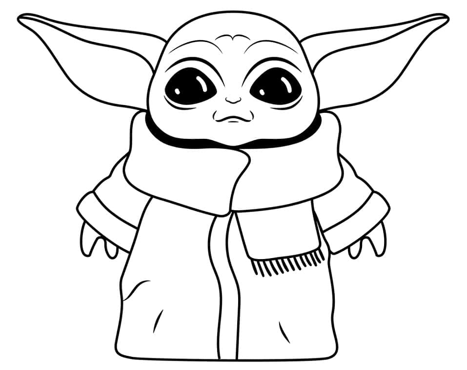 Coloriage bébé yoda mignon