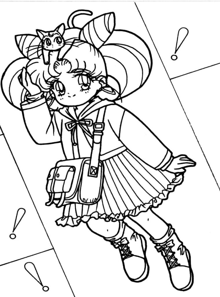 Coloriage chibiusa à imprimer