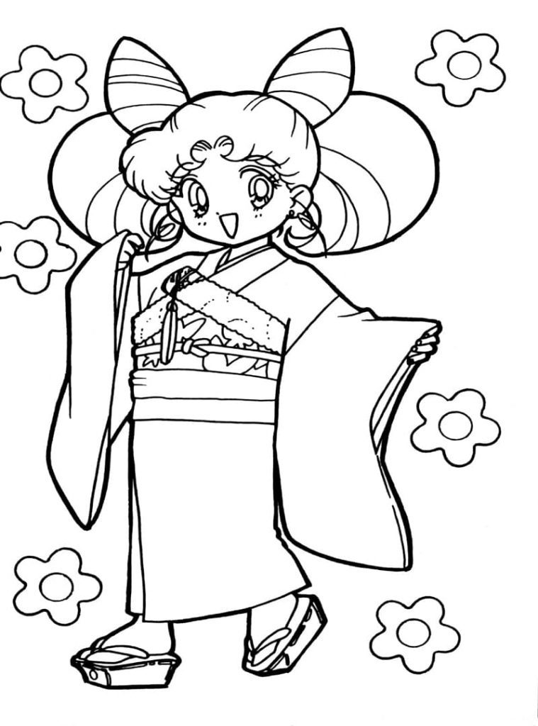 Coloriage chibiusa tsukino à imprimer