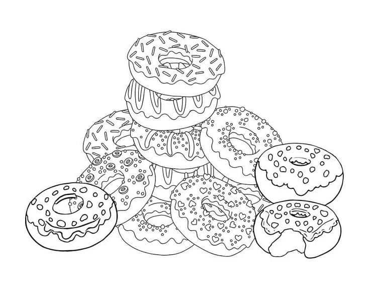 Coloriage donuts 6 à imprimer