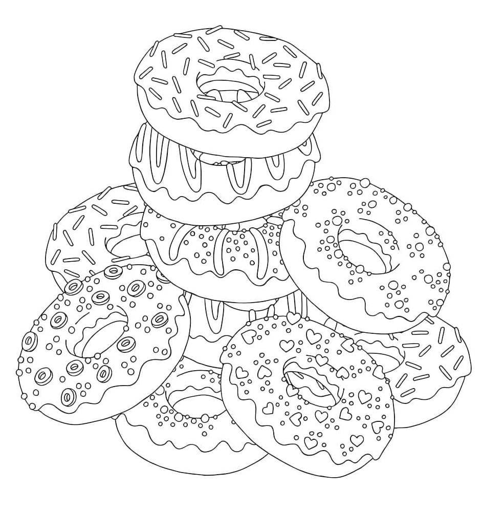 Coloriage donuts 7 à imprimer