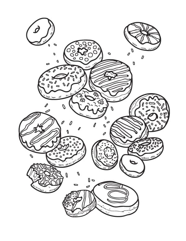 Coloriage donuts 8