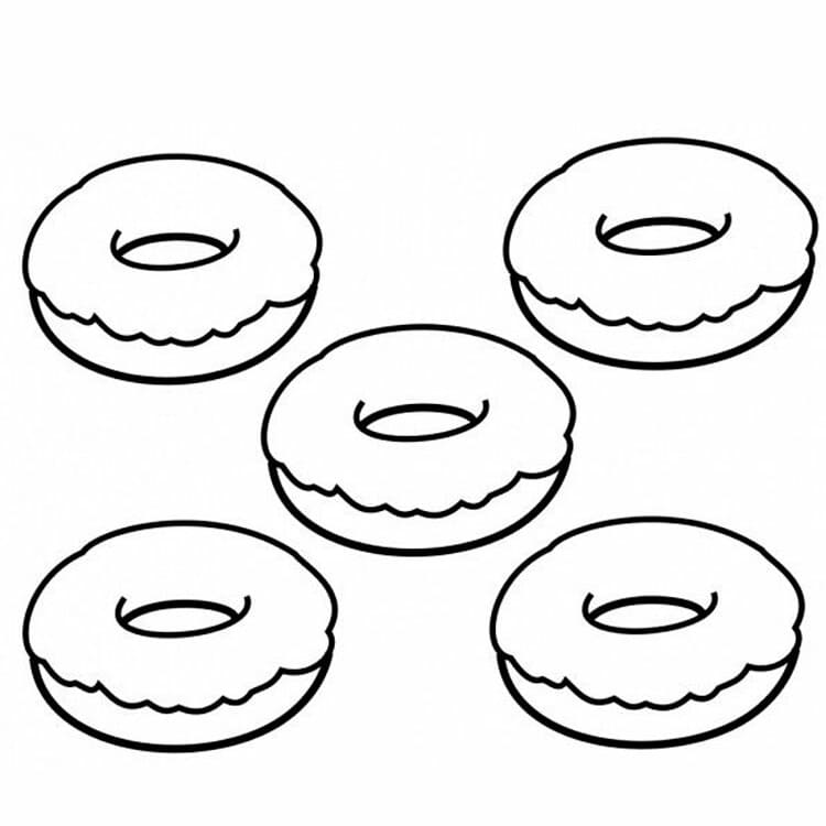 Coloriage donuts 9 à imprimer
